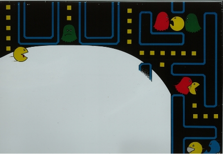 Zaccaria Puck Man monitor glass scan - top right